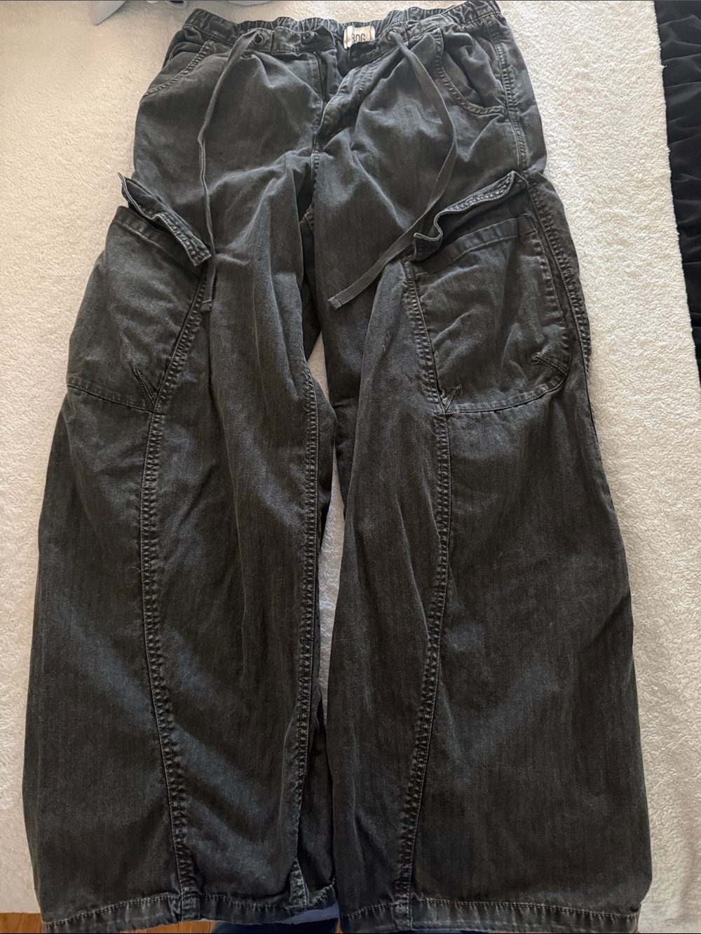 BDG women’s Charcoal Gray Cargo Pants with Drawstring